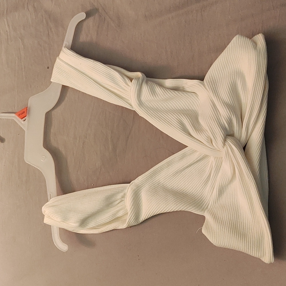 White Cut Out Crop Top